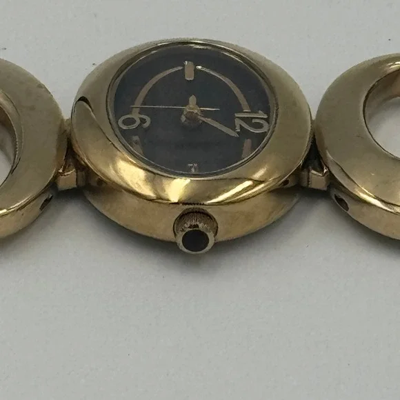 Fossil Womens Gold Tone Oval Link Bracelet Watch Black Dial ES-9457 - Picture 7 of 16